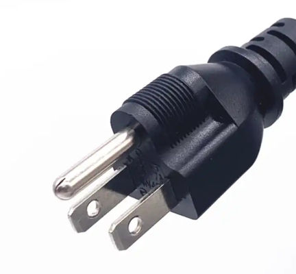 Đen Nhật Bản dây điện 3 pin Plug 7A 12A 15A 125V đến C13 PVC Jacket