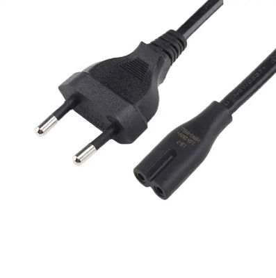 CE Euro Power Cord, VDE 2.5A 250V 2 Pin Plug IEC C7 AC Power Cord
