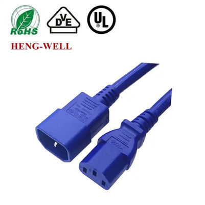 IEC C13 C14 C19 C20 C21 Cáp điện 18/16/14AWG Cáp điện mở rộng màu xanh / Đỏ / Đen