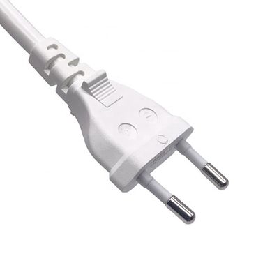 Đánh giá điện áp dây điện châu Âu màu trắng VDE 2 Pin Plug 2.5A 250V 1.7m