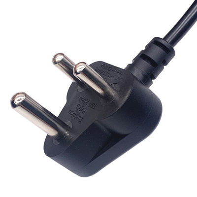 AC India Power Cord 3 Pin Plug 16A 250V Cáp mở rộng điện IEC C13 BIS
