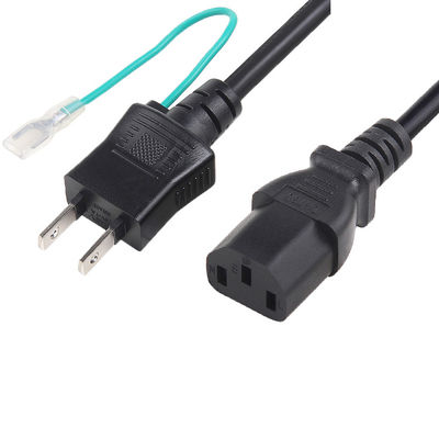12A 125V Japan Power Cord PSE đến C13 Plug Đen với dây đất