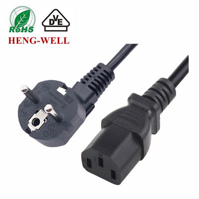 3 pin dây điện châu Âu tiêu chuẩn EU 16A 250V Điện cắm IEC C13 cho cáp điện gia dụng gia đình